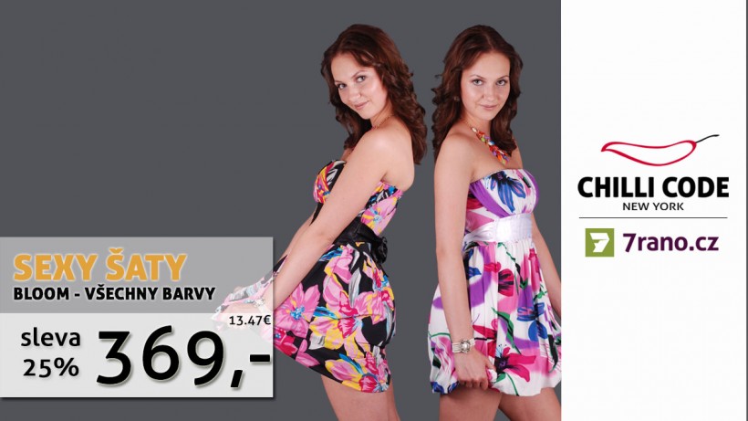 Aktuální akce - Balonové šaty Bloom v pěti vzorech se slevou 47% - připravte se na léto